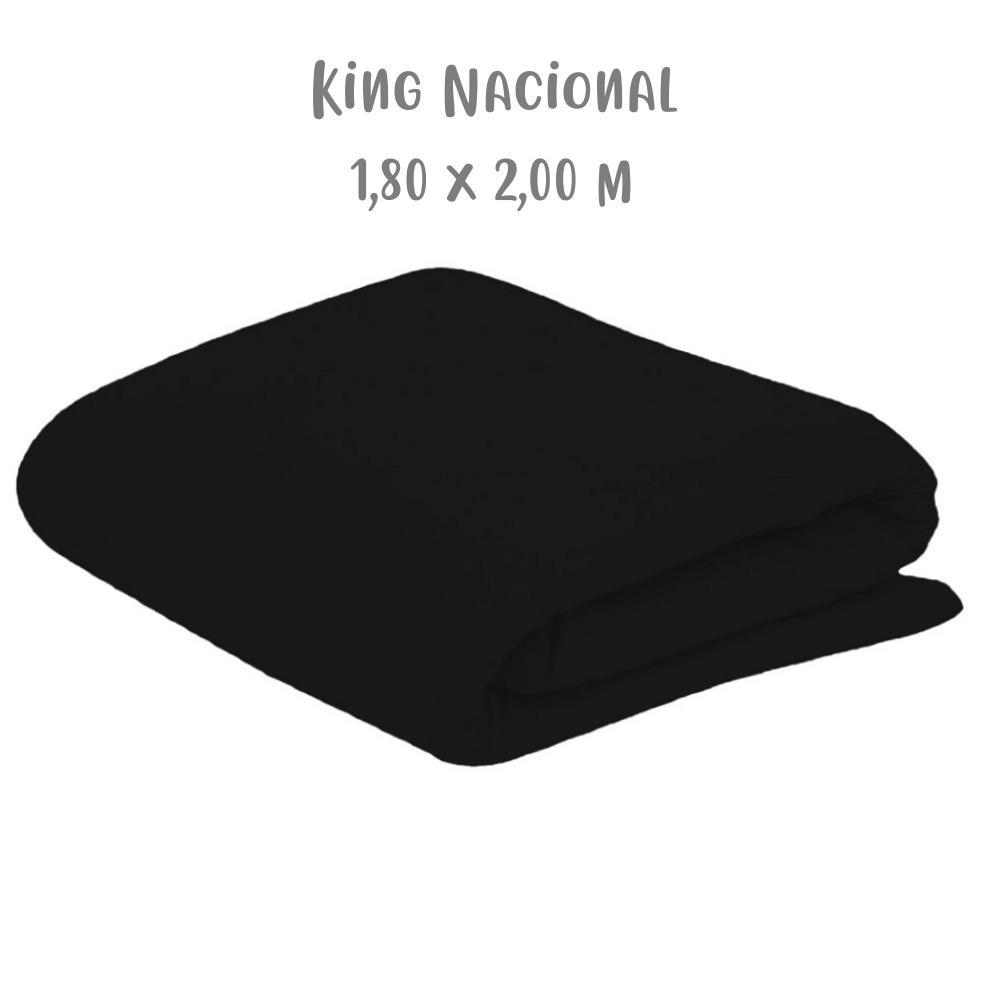 Lençol de Elástico Avulso King Nacional 1,80 x 2,00m Preto Arrumadinho Enxovais
